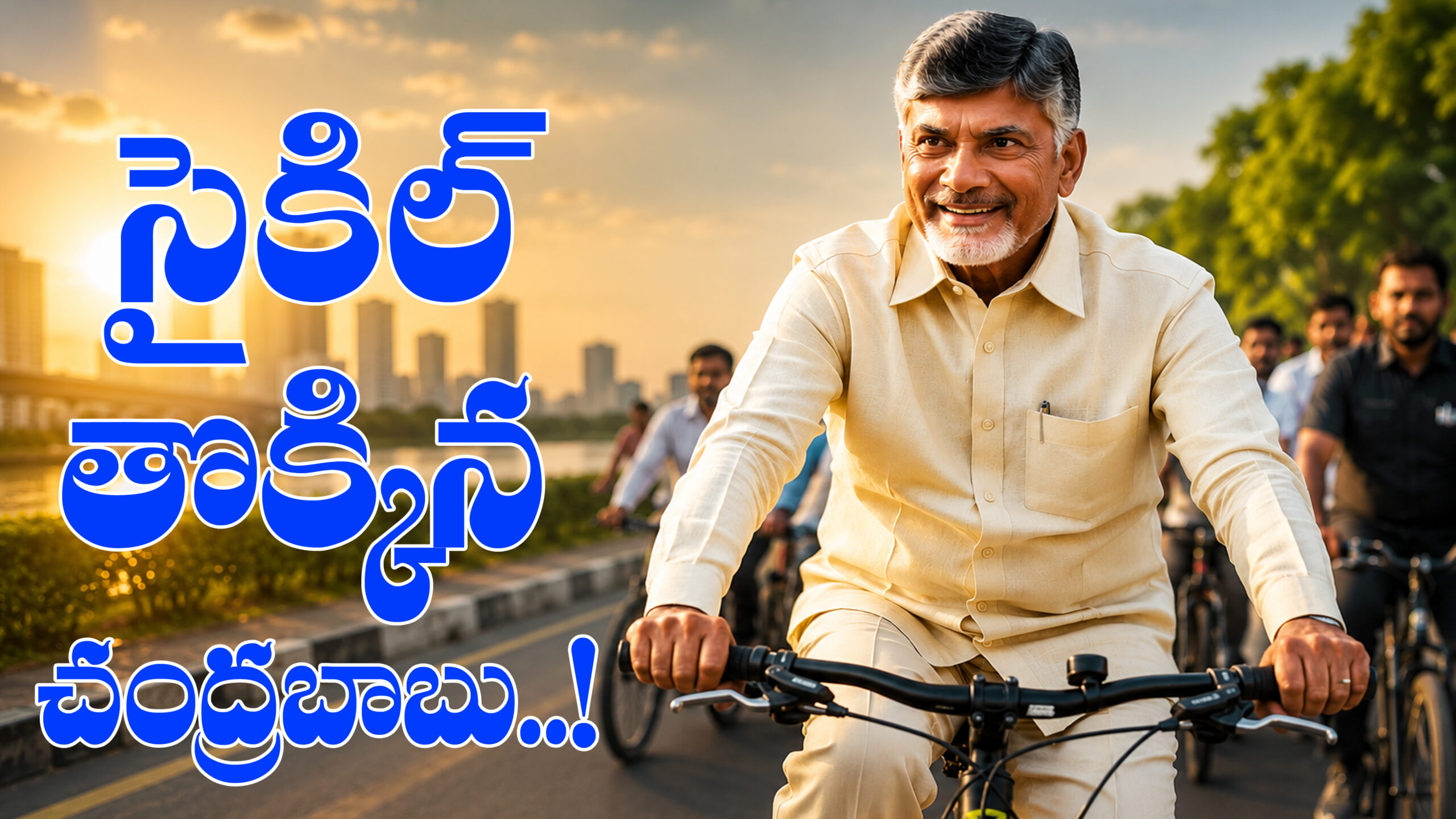 సైకిల్ తొక్కిన చంద్రబాబు..|
